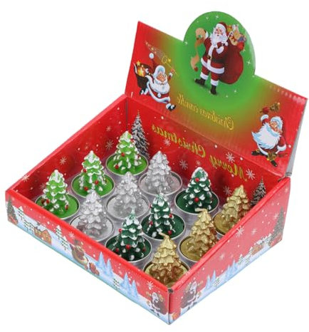 Cabilock 12St Weihnachtskerzen Tisch-Weihnachtsbaum geführter Weihnachtsbaum Weihnachten zum jahrestag für den jahrestag Kerzendekor-Requisite Kerze Green