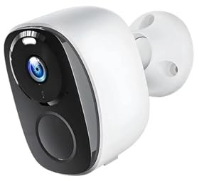 VEKELETE Telecamera di sorveglianza WiFi 3MP Protezione di Sicurezza Telecamera IP Esterna Smart Home Visione Notturna Videoregistratore Alimentato a Batteria