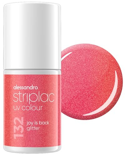 alessandro Striplac Peel-Off UV Gel Nagellack, Joy Is Back Glitter, 6,5ml | Hochpigmentierter UV Gel Nagellack, bis zu 15 Tage Halt, kratzfest, acetonfrei & abziehbar, HEMA-frei & vegan
