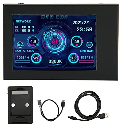 Mtlavishness Computer Temperatur Mit 3 5 Zoll Display Klare Bilder Anpassbarem Themeneditor Dimmbar Und Drehbar Geeignet Für RasPi Und Systeme Zur Überwachung Von CPU GPU Zeit Und Mehr