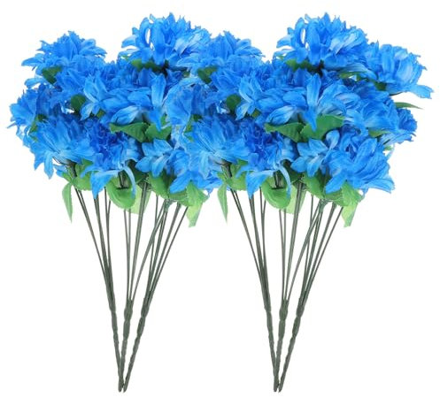 GLEAVI Bouquet Crisantemi Artificiali per Cimitero 6 Colorati per Decorazioni Commemorative Realizzati in Materiale Resistente per Attività Qingming e Funerali