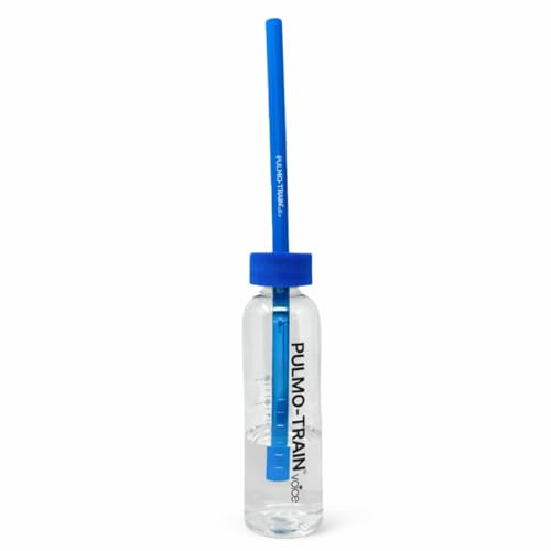 Set de tubo de silicona para voz Original PULMO-TRAIN para entrenamiento vocal en varios colores - Tubo, botella y soporte - adecuado para entrenamiento de voz y canto (azul, 1 set)