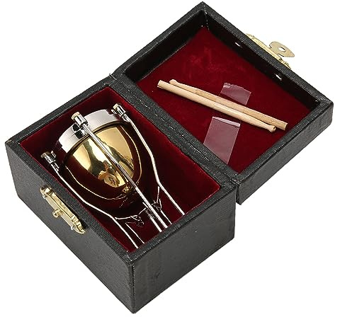 Jiawu Ensemble de Modèles de Timbales Miniatures, Modèle de Timbales Miniatures en Cuivre Durable et Bois Composite, Décoratif de Haut Réalisme, Poli en Douceur pour Les Remises de