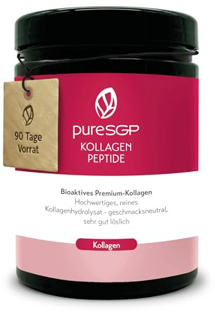 pureSGP® Kollagen [900g]: Reinstes Kollagen in Apothekenqualität | Bioaktive Premium-Peptide aus hochwertigem Kollagenhydrolysat. Mit Vitamin C & Biotin - Geschmacksneutral - Sehr gut löslich.