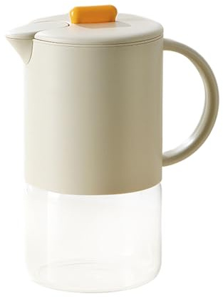 Kixolazr Jarra de vidrio | Jarra de agua de 1500 ml para té helado y | Jarra dispensadora hermética para leche líquida, café, té, fiesta, cócteles