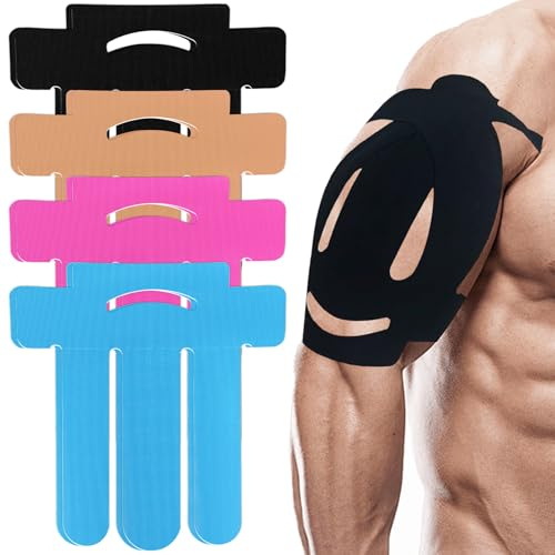 YeahBoom 8 Stück Kinesiotapes Vorgeschnitten for Schulter,Wasserfestes Kinesiotape,Original Baumwolle Schulter Tape,Elastisches Physio Tape,Schmerzlinderung,für Sport & Dauerhafte Unterstützung