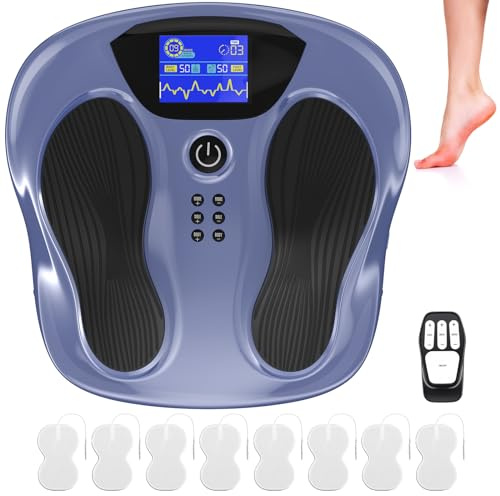 Durchblutungs-Stimulator Beine für Zur Förderung der Durchblutung, EMS Fußmassagegerät zur Linderung von Plantarfasziitis und Körperschmerzen, Verbessert Polyneuropathie, mit 8 TENS Pads