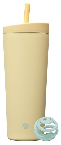 BlenderBottle Shaker 2-in-1 Tumbler - Stainless Steel - 24-oz. - Yellow (Mellow) (Amazon)