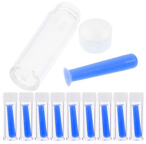 Lentes de Contacto de Silicona Azul, Kit Reutilizable 10 Piezas | Compacto y Portátil, Fácil Extracción, Apto para Distintos Tipos, Uso Diario y Viaje