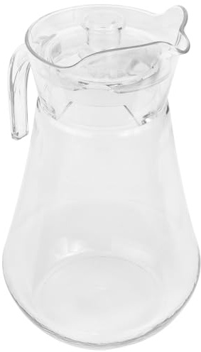 Zerodeko Plastic Cold Water Pitcher with Lid 2.2l Diamond Shape Chilled Water Carafe High Temperature Resistant Sturdy Beverage Jug for Home and Restaurant Use