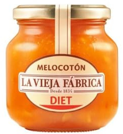 Spanish Diet Peach Jam Bundle - Pack of 3 x 280g Glass Jars - No Added Sugar - Authentic Traditional Recipe with Real Fruit Pieces