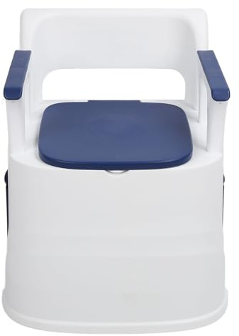 Hamwesh Comodino Comodino, capacità di Carico di 400 Libbre, Corrimano Pieghevole, Sedia Toilette Portatile, Sedia Toilette per Adulti con Cestello Portaoggetti Laterale per Donne Incinte Anziane