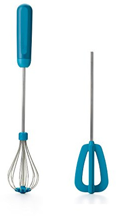 Lékué 0205900Z17U150 Schneebesen Set 2 Stück, Silikon, blau, 33 x 5.5 x 6 cm, 2 Einheiten