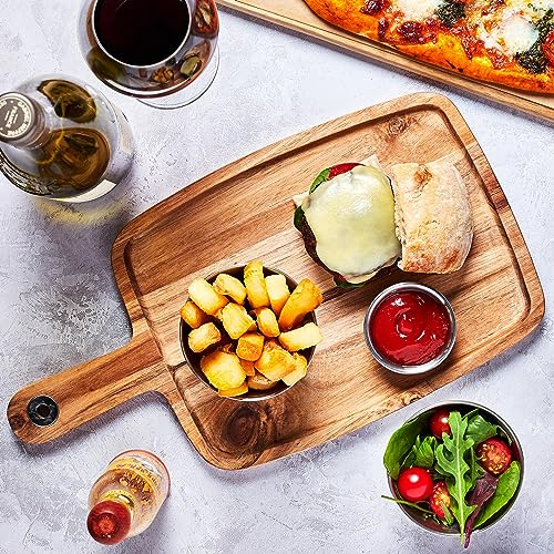 Dine@drinkstuff Acacia Wood Serving Board 28 x 21cm - Serving Platter, Food Board, Burger Board, Food Platter