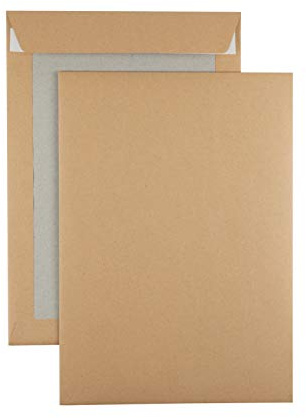 100 Papprückwandtaschen Versandtaschen C4 oder B4, haftklebend, weiß, mit/ohne Fenster (B4-250x353mm-braun)