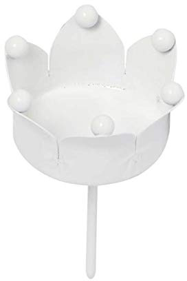 4 STÜCK Kerzenstecker Krone Weiss Teelichthalter zum Stecken Kerzenhalter Metall Kerzenpick Stecker Kerzenstecker Adventskranz Stecker 8,5x5,5cm Windlichtstecker Halterung