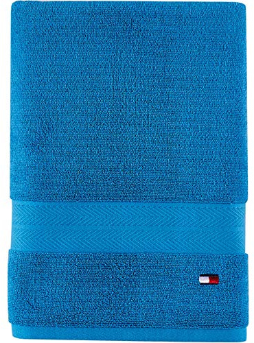 Tommy Hilfiger Einfarbiges Badetuch, 76,2 x 137,2 cm, 100% Baumwolle, 574 g/m², Blau