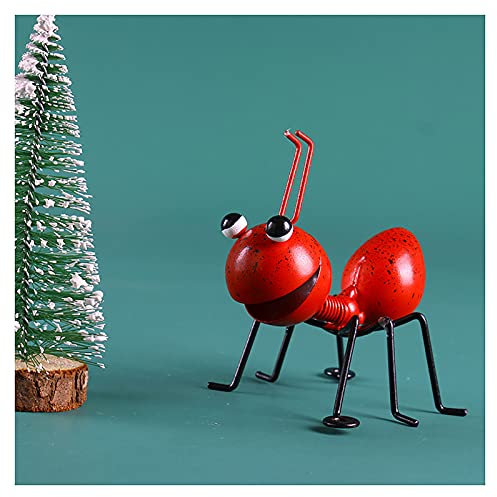Eisen-Ameisen-Figur, Gartendekoration, Hofdekoration, Ameise mit schüttelndem Kopf, lebendige Outdoor-Ornament, Urlaubsdekoration (10 x 8,5 x 10 cm)