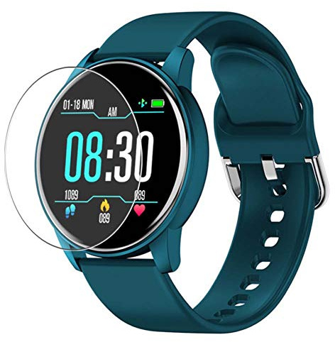 Puccy 3 Pack Tempered Glass Screen Protector Film, compatible with Smartwatch Janker ZL01 1.3 Protectors Guard new version