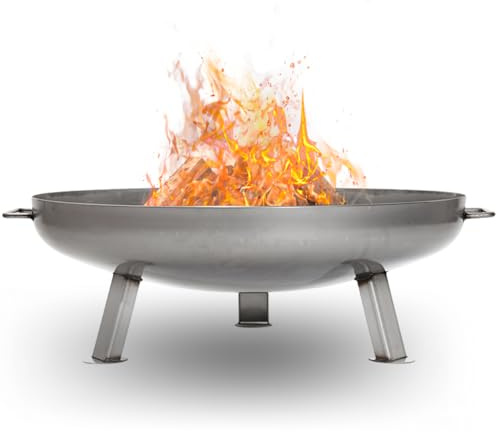 Czaja Feuerschalen® Edelstahl Feuerschale Bonn Ø 80 cm - mit Wasserablaufbohrung - aus rostfreiem, hitzebeständigem Edelstahl, Rostfreie Feuerschale für den Garten und Terrasse