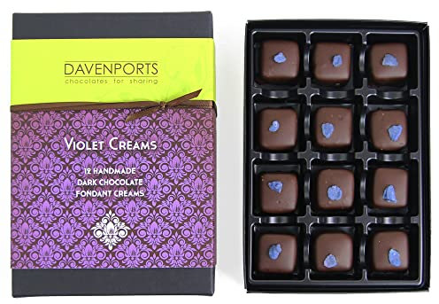 Davenport’s Chocolates Violet Fondant Creams. 12 handmade luxury chocolates | chocolate gift box