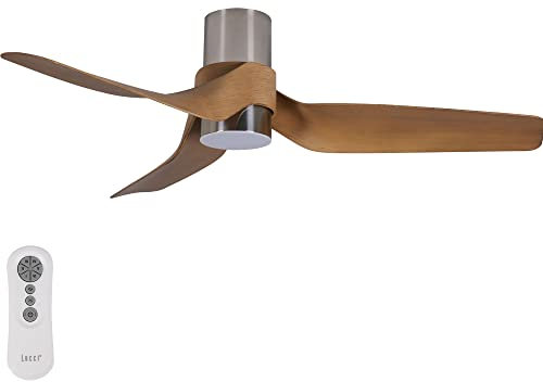 LUCCI AIR Deckenventilator Nautica, Ventilator mit Beleuchtung, Deckenlüfter mit 3 Flügeln, inkl. Fernbedienung, Ø 132 cm