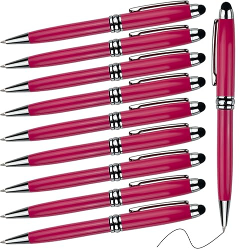 ANCOLOFIS Personalisierte persönliche Stifte mit Stylus-Spitze für Touchscreen-Telefone, Büro-Schreibset, graviert mit Ihrem Nachricht, Name, Firmen-Teamname, Telefonnummer, für Frauen und Mädchen