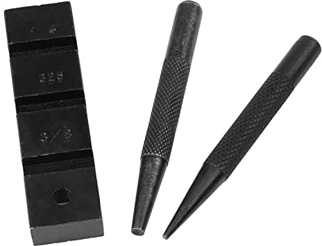 Juego de Punzonado Motosierra, Kit Herramientas Reparación Cadena Motosierras Bolsillo Profesional Reparacións Eslabones Cadenas Acero Cortador Eslabone Removedor Cambiar Cortar Remachador Motocicleta