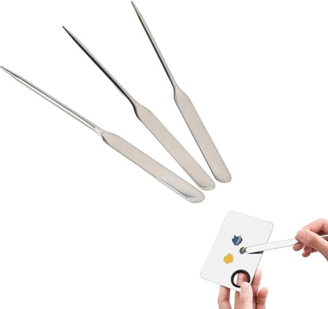 Espátula de Maquillaje de Mezcla de Cosméticos de Acero Inoxidable de 3 Uds, Herramienta de Espátula de Varilla Agitadora para Decoración de Uñas para Uso Profesional Y Personal en el Salón del Hogar