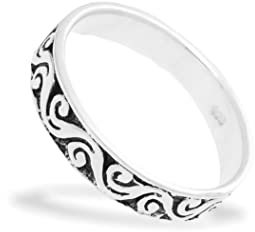 Windalf Damen Ring ARCANA 4 mm Bohemian Spirals Silberring 925 Sterlingsilber (Sterlingsilber, 60 (19))