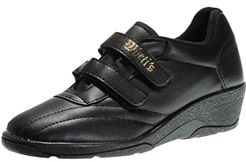 Calzados Romero 0251 WHETIS Zapatilla Deportiva en Cuña 4Cm para Mujer Colección Aerobic Ajuste y Cierre Fácil Sintéticas Negro Talla 36