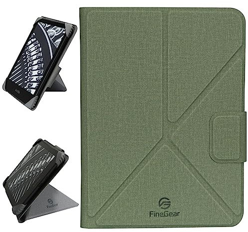 FineGear Hülle für 7'' Kindle Colorsoft Signature Edition 2024/7'' Paperwhite 2024/6.8'' Paperwhite 2021, Quer und Hochformat Modus - Blaugrün