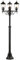 Lightbox schwarze 3 flammige Außen Stehlampe - spritzwassergeschüzte Outdoor Standleuchte - für den Garten - 1,8 m Höhe - Ø 36 cm - 3 x E27 Fassung - max. 60 W - aus Metall/Glas