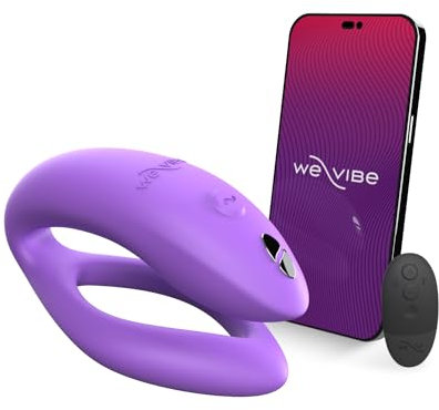We-Vibe Sync O Couples Vibrator - Remote Control C-Shape Vibrator for Women - App Controlled Wearable Vibrating Adult Sex Toy - G-spot and Clitoral Stimulation - Waterproof & USB Rechargeable - Purple
