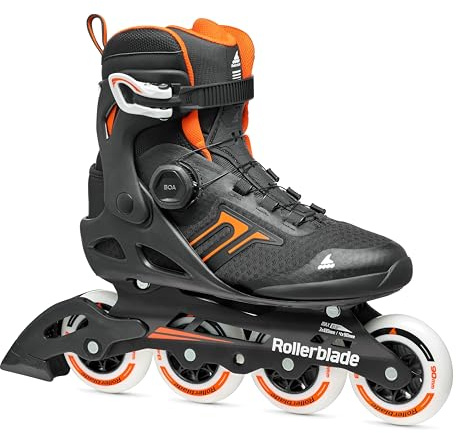 Rollerblade Macroblade 90 BOA Men's Adult Fitness Inline Skate, Black and Orange