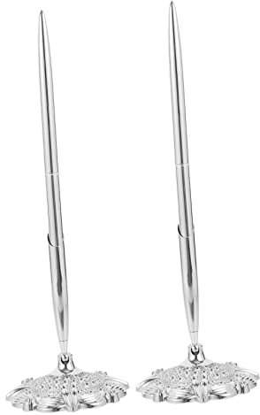 NUOBESTY 4 Stück Signierstift Mit Gravur Einziehbarer Tischdekoration Roségold-Stift Kugelschreiber Für Zeremonien Schwarzer Stift Kugelschreiber Dekorativer Kugelschreiber