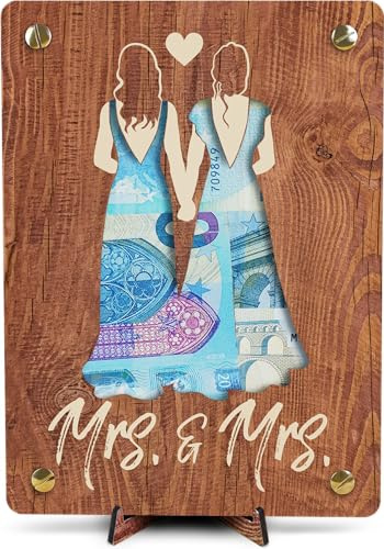 Hochzeit Lesbisches Paar - XL Geldgeschenk aus Holz inkl. Ständer | Hochzeit Lesbisch - Mrs & Mrs Lesbisch Hochzeit, Mrs Und Mrs Hochzeit Deko, Lesbische Hochzeit Karte, Queere Hochzeit,