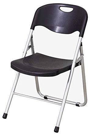 CUSTCH Schwarzer Klappstuhl, einfaches Arbeitszimmer mit Rückenlehne, Ausstellungsstuhl, Stuhlbeine aus Metall