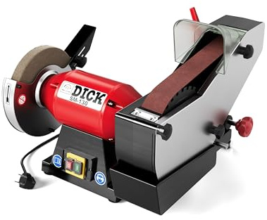 F. DICK Nassbandschleifmaschine SM-130 (mit Wasserkühlung, für viele verschiedene Messer, Bandschleifarm stufenlos einstellbar, Messerschleifer) 98230001