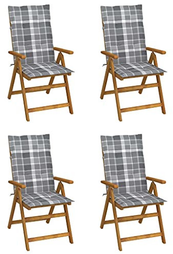 Sufrk Garten-Liegestühle 4 STK. mit Kissen Relaxliege Garten Relax Gartenliege Camping Relaxliege Garten StüHle Outdoor Akazie Massivholz 3065361
