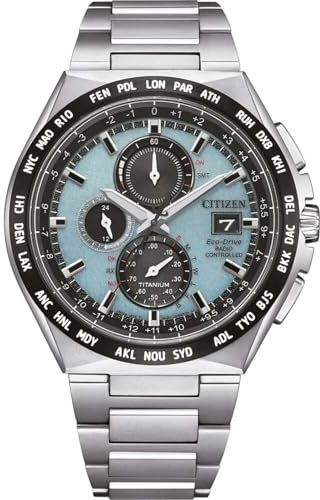 Citizen Radio Controlled AT8 Super Titanium AT8238-84M Men's Watch with Blue Background