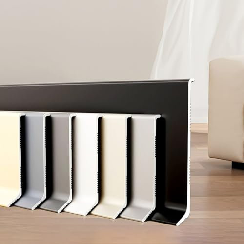 Raouoae Battiscopa Moderni Impermeabili In Lega Di Alluminio 6063-T5, Set Da 2 Pezzi Da 125cm, Resistenti E Eleganti Per La Ristrutturazione Di Cucina E Casa, Ideali Per Spazi Abitativi E Lavorativi(K