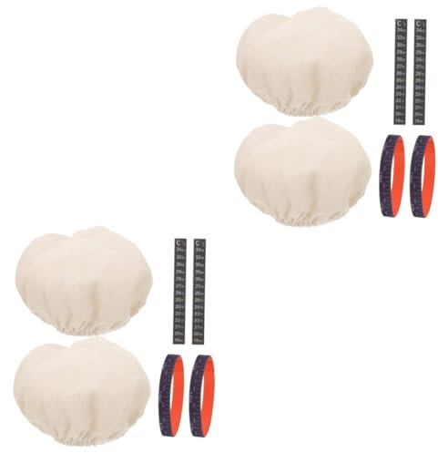 Ciieeo 2 Sets Sourdough Starter Jar Kit Jar Cloth Cover Date Bands Thermometer Gauge Sticker Accessory Set