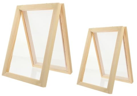 NUOBESTY 2stücke Teiliges DIY Papierherstellungsset Holzrahmen Papier Schöpfen Sieb Basteln Kompaktes Langlebiges Für Traditionelle Papercraft Und Seidenpapier Herstellung Zuhause