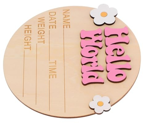 MOTHNUR Rundes Babyankündigungsschild Holz Namensschild Babynamensschild Willkommensschild Rosa Foto Requisite Kinderzimmer Geburt Meilenstein Dekoration