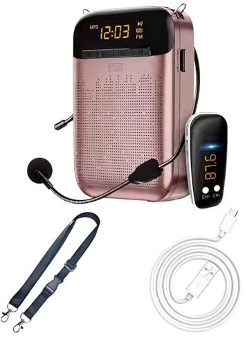 Amplificador de voz portátil para profesores, micrófono inalámbrico y con cable S588, batería de 5.0, batería de 12 horas, cobertura de 1000 pies cuadrados