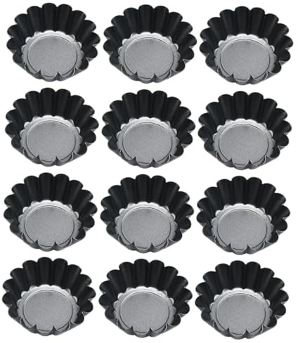 UTHCLO 12 pezzi Stampi per Crostatine in Resistente Mini Teglie per Dolci e Tartellette Adatti per Torte Cupcake e Dessert Deformazione e
