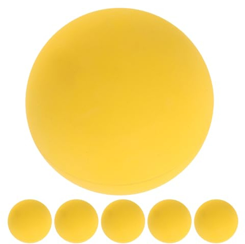 TOYANDONA Lot de 6 Balles de Racquetball en Caoutchouc Jaune Rebondissantes pour Entraînement Jeu de Coordination Œil-Main Balles d'Intérieur et d'Extérieur Handball Récréatif Compacte