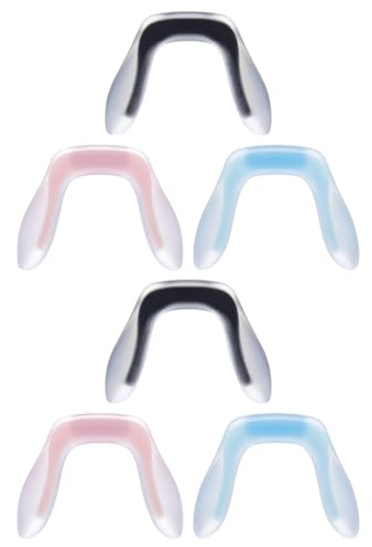 Ipetboom Lot de 6 Plaquettes Nasales en Silicone Souple Petite Taille Couleurs Rose Clair Bleu Clair et Noir Antidérapantes pour Lunettes Coussinets de Nez Confortables et Faciles à
