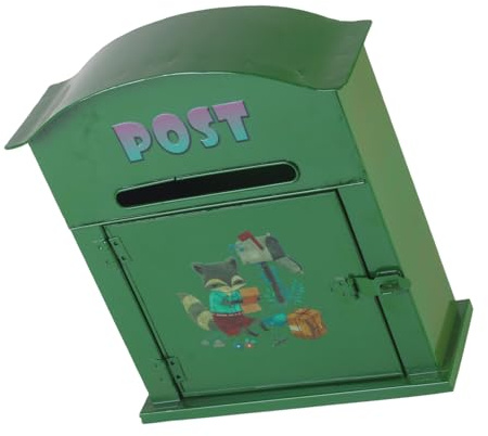 Tmboryuu Artistic Green Foxes Cassetta delle lettere in metallo per uso esterno resistente alle intemperie ferro da parete decorativo cassetta postale durevole ferro giardino cassetta postale